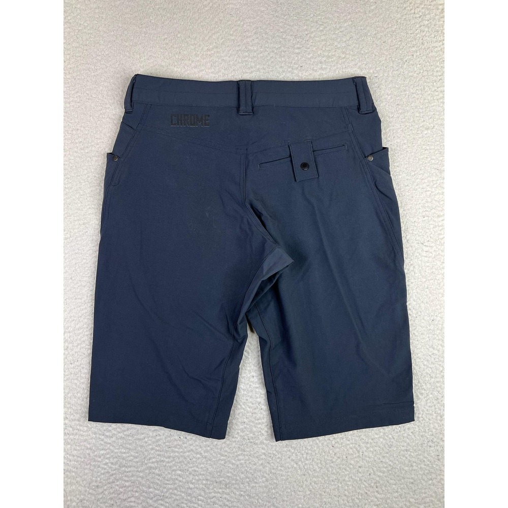 Chrome Industries Biker Shorts Mens 30 Blue Nylon Spandex Stretch 14" Inseam - Picture 2 of 15